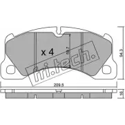 Тормозные колодки, дисковые, комплект FRI.TECH. 973.0 Porsche Panamera (970) 1 Хэтчбек 3.0 S E Hybrid 333 л.с. 2011 – 2013 24553 2429 5