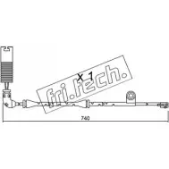 Датчик износа тормозных колодок FRI.TECH. RHZ0SMT Bmw X3 (E83) 1 Кроссовер 2.5 xDrive 25 i 218 л.с. 2008 – 2010 SU.195 2I9 9SA4