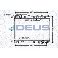 Радиатор охлаждения двигателя JDEUS Honda Civic 7 (EU, EP, EV) Хэтчбек 1.7 CTDi 100 л.с. 2002 – 2005 WUN 23 SHEUNC 013M26