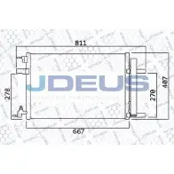 Радиатор кондиционера JDEUS 85JBX F GR7O2TG 720M75 Opel Astra (J) 4 Хэтчбек 2.0 CDTI (68) 160 л.с. 2009 – 2015