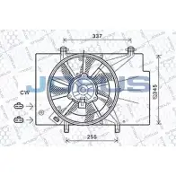 Вентилятор радиатора двигателя JDEUS QQ AF0T EV12M360 2379441 RRFRW