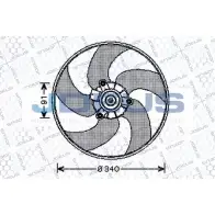 Вентилятор радиатора двигателя JDEUS DR D4X0 2379477 EV210300 7IN421C