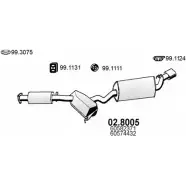Средний / конечный глушитель ОГ ASSO 02.8005 3RO5ZL WW BVHA 2402987