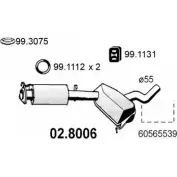 Глушитель ASSO 2402988 3 V0HM 02.8006