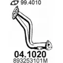 Выхлопная труба глушителя ASSO Audi UXJH 8C 04.1020