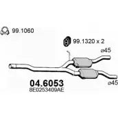 Резонатор ASSO R UN9MA Audi A4 (B6) 2 Седан 1.8 T Quattro 163 л.с. 2002 – 2004 04.6053