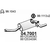 Глушитель ASSO 2403164 3HE4 0 04.7001