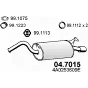 Глушитель ASSO 04.7015 BOK JR8 Audi 100 (C4) 4 Универсал 2.0 E 100 л.с. 1991 – 1994