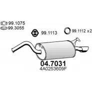 Глушитель ASSO Audi 100 (C4) 4 Седан 2.3 E 133 л.с. 1990 – 1994 04.7031 D3 0XAG