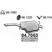 Глушитель ASSO 04.7053 Audi A4 (B6) 2 Седан 1.9 Tdi 116 л.с. 2004 – 2004 NM O2M