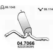 Глушитель ASSO 04.7066 P0 PS9D Audi A2 (8Z0) 1 Хэтчбек 1.4 75 л.с. 2000 – 2005