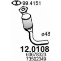 Катализатор ASSO 3001B F8 Fiat Multipla (186) 1 Минивэн 1.6 16V Bipower (186AxC1A) 103 л.с. 2001 – 2010 12.0108