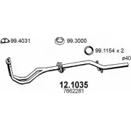 Выхлопная труба глушителя ASSO W5Q 9ARA 2404198 12.1035