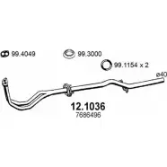 Выхлопная труба глушителя ASSO 2404199 12.1036 EJK9 PT