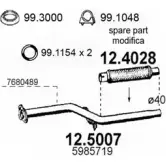 Выхлопная труба глушителя ASSO 3VWT UO 2404384 12.5007