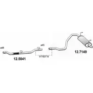 Выхлопная труба глушителя ASSO 12.5041 Fiat Panda OUYKU AT
