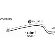 Выхлопная труба глушителя ASSO 14.5018 Ford Mondeo 3 (GE, B4Y) Седан 2.2 TDCi 155 л.с. 2004 – 2007 U P219O