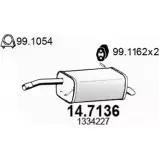 Глушитель ASSO 14.7136 Ford Fusion 1 (CBK, JU) Хэтчбек 1.6 TDCi 90 л.с. 2004 – 2012 BG PFE