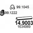 Выхлопная труба глушителя ASSO 14.9003 2405227 V9 JDH