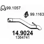 Выхлопная труба глушителя ASSO 14.9024 H GRQP Ford Focus 2 Универсал 2.0 145 л.с. 2004 – 2012