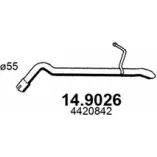 Выхлопная труба глушителя ASSO F13WL 6 14.9026 Ford Transit Connect 1 (C170) 2002 – 2020