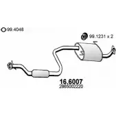 Резонатор ASSO 16.6007 Hyundai Atos (MX, FF) 1 Хэтчбек 1.0 i 54 л.с. 1998 – 2000 9 8EM3P