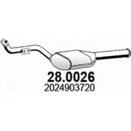 Катализатор ASSO 28.0026 Mercedes C-Class (W202) 1 Седан 2.2 C 200 CDI (2034) 102 л.с. 1998 – 2000 LXRXOK E