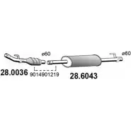 Резонатор ASSO Mercedes Sprinter (904) 1 Кабина с шасси 2.9 412 D 4x4 122 л.с. 1997 – 2006 09UFFL 4 28.6043