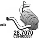 Глушитель ASSO Mercedes Vito (W639) 2 Фургон 3.2 122 (6301. 6303. 6305) 218 л.с. 2003 – наст. время 28.7070 K LGNJ1