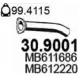 Выхлопная труба глушителя ASSO 2406166 YSEW6T K 30.9001