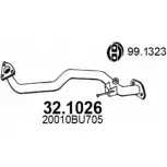 Выхлопная труба глушителя ASSO Nissan Almera Tino U POJ8Q1 32.1026