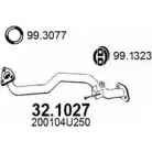 Выхлопная труба глушителя ASSO Nissan Almera Tino 32.1027 NNE W8