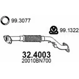 Выхлопная труба глушителя ASSO Nissan Almera (N16) 2 Хэтчбек 1.5 dCi 82 л.с. 2003 – 2006 32.4003 1 CUYG2Q
