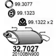 Глушитель ASSO 32.7027 HL0M WN Nissan Almera (N16) 2 Хэтчбек 2.2 dCi 112 л.с. 2003 – 2006