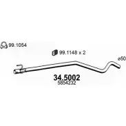 Выхлопная труба глушителя ASSO Opel Astra (H) 3 Хэтчбек 1.7 CDTI (L48) 80 л.с. 2004 – 2010 34.5002 61AYXM 5