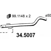 Выхлопная труба глушителя ASSO 5BBV96 8 34.5007 Opel Corsa (C) 3 Хэтчбек 1.7 CDTI (F08. F68) 100 л.с. 2003 – 2009