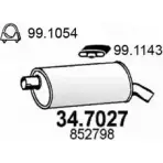 Глушитель ASSO 3 4WT8X Opel Astra (F) 1 Хэтчбек 1.8 i 16V (F08) 125 л.с. 1993 – 1994 34.7027