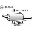 Глушитель ASSO 34.7045 5R3E KC Opel Astra (G) 2 Седан 1.2 16V (F69) 75 л.с. 2000 – 2005