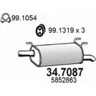 Глушитель ASSO Opel Astra (F) 1 Универсал 2.0 i 16V (F08. C05) 150 л.с. 1993 – 1998 E3 RIK 34.7087