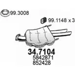 Глушитель ASSO R EW4WI Opel Vectra (B) 2 Универсал 2.5 i 500 (F35) 194 л.с. 1998 – 2000 34.7104