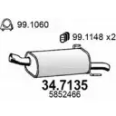 Глушитель ASSO P KN0QF Opel Astra (H) 3 Универсал 1.9 CDTI (L35) 150 л.с. 2004 – 2010 34.7135