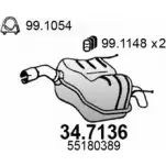 Глушитель ASSO VV99 CT Opel Vectra (C) 3 Хэтчбек 2.2 16V (F68) 147 л.с. 2002 – 2008 34.7136