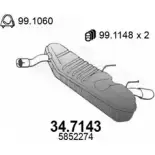 Глушитель ASSO 8 MOA9 Opel Vectra (C) 3 Универсал 2.0 DTI (F35) 100 л.с. 2003 – 2005 34.7143