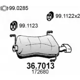 Глушитель ASSO Peugeot 306 1 (7A, 7C, N3, N5) Хэтчбек 2.0 S16 163 л.с. 1996 – 2001 MEGR X1 36.7013