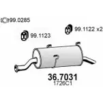 Глушитель ASSO 2OQR3 QU 36.7031 Peugeot 306 1 (7B, N3, N5) Седан 1.8 16V 110 л.с. 1997 – 2001