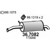 Глушитель ASSO 8 DNLZ6 Peugeot 407 1 (6E) Универсал 2.0 HDi 135 136 л.с. 2004 – 2010 36.7082