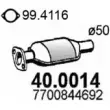 Катализатор ASSO 40.0014 IV JJVHE Renault Megane (BA) 1 Хэтчбек 2.0 115 л.с. 1998 – 2001