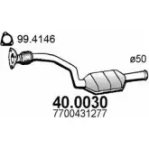 Катализатор ASSO K0 ACC Renault Laguna (K56) 1 Универсал 2.0 16V (A56A/B) 140 л.с. 1999 – 2001 40.0030