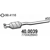 Катализатор ASSO ZS TKJ1 Renault Laguna (B56) 1 Хэтчбек 2.2 dT (B569) 113 л.с. 1996 – 2001 40.0039