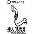 Выхлопная труба глушителя ASSO Renault Megane (BA) 1 Хэтчбек 2.0 i 109 л.с. 1999 – 2003 PL3Q0 KT 40.1058